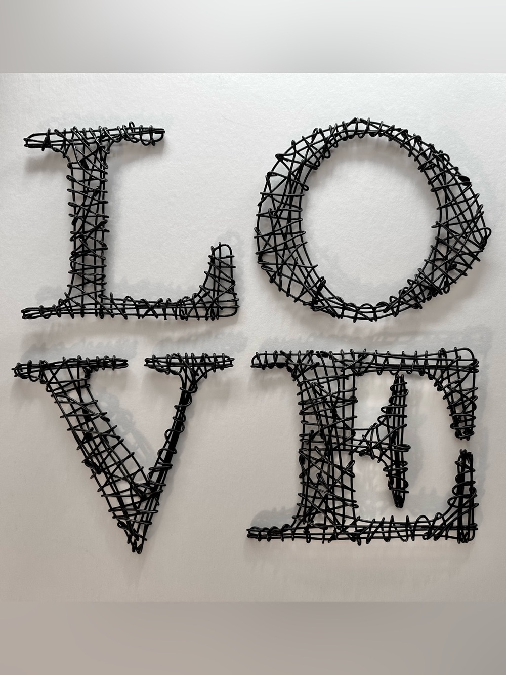 Kristine Mays Sculptural LOVE Wire Letters Wall Art